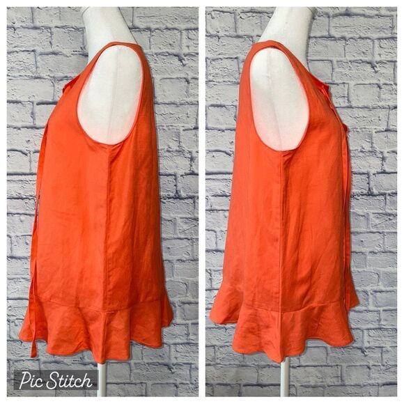 Ann Taylor linen sleeveless lace up peplum top NWT - Picture 10 of 12